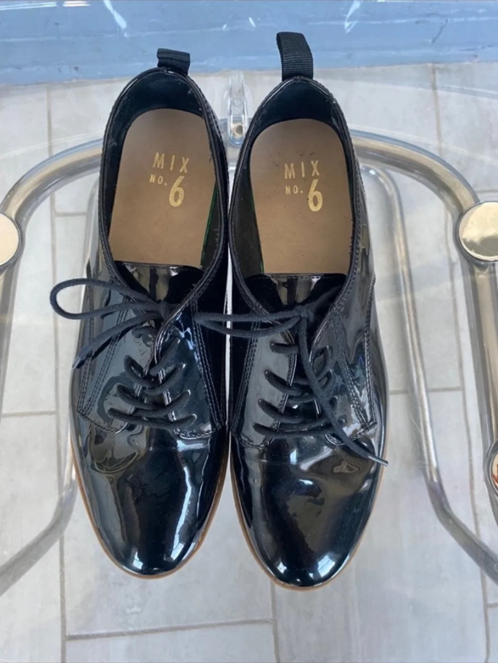 Mix No. 6 Men’s Black Patent Derby Oxfords